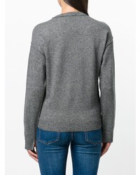 grauer bedruckter Pullover mit einem Rundhalsausschnitt von Sonia By Sonia Rykiel