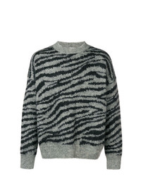 grauer bedruckter Pullover mit einem Rundhalsausschnitt von Isabel Marant