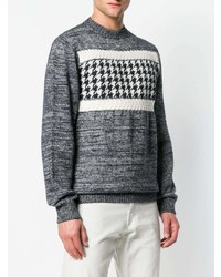 grauer bedruckter Pullover mit einem Rundhalsausschnitt von A.P.C.