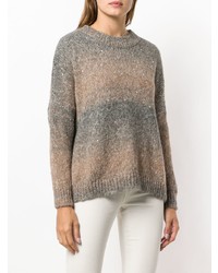 grauer bedruckter Pullover mit einem Rundhalsausschnitt von Snobby Sheep