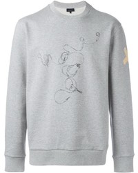 grauer bedruckter Pullover mit einem Rundhalsausschnitt von Lanvin