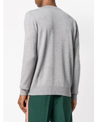 grauer bedruckter Pullover mit einem Rundhalsausschnitt von MSGM