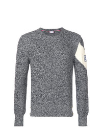 grauer bedruckter Pullover mit einem Rundhalsausschnitt von Moncler