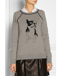 grauer bedruckter Pullover mit einem Rundhalsausschnitt von Marc by Marc Jacobs