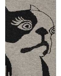 grauer bedruckter Pullover mit einem Rundhalsausschnitt von Marc by Marc Jacobs