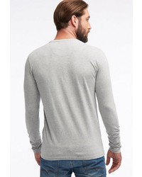 grauer bedruckter Pullover mit einem Rundhalsausschnitt von Petrol Industries