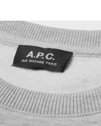 grauer bedruckter Pullover mit einem Rundhalsausschnitt von A.P.C.