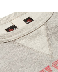 grauer bedruckter Pullover mit einem Rundhalsausschnitt von Nigel Cabourn