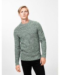 grauer bedruckter Pullover mit einem Rundhalsausschnitt von Produkt