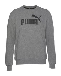 grauer bedruckter Pullover mit einem Rundhalsausschnitt von Puma