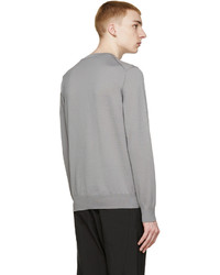 grauer bedruckter Pullover mit einem Rundhalsausschnitt von Comme des Garcons