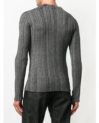 grauer bedruckter Pullover mit einem Rundhalsausschnitt von Gmbh