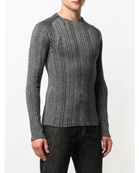 grauer bedruckter Pullover mit einem Rundhalsausschnitt von Gmbh