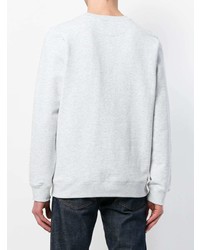 grauer bedruckter Pullover mit einem Rundhalsausschnitt von A.P.C.