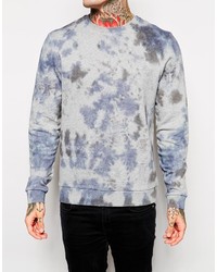 grauer bedruckter Pullover mit einem Rundhalsausschnitt von Asos
