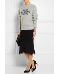 grauer bedruckter Pullover mit einem Rundhalsausschnitt von Etoile Isabel Marant