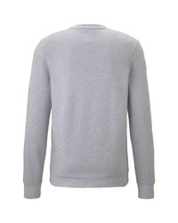 grauer bedruckter Pullover mit einem Rundhalsausschnitt von Tom Tailor