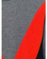 grauer bedruckter Pullover mit einem Rundhalsausschnitt von AMI Alexandre Mattiussi