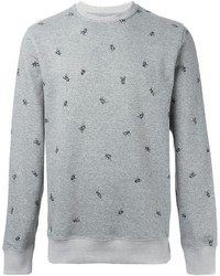 grauer bedruckter Pullover mit einem Rundhalsausschnitt von Vans