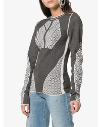 grauer bedruckter Pullover mit einem Rundhalsausschnitt von Gmbh