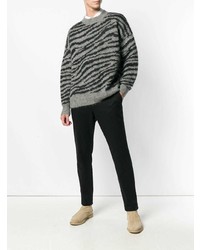 grauer bedruckter Pullover mit einem Rundhalsausschnitt von Isabel Marant