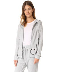 grauer bedruckter Pullover mit einer Kapuze von Calvin Klein Underwear