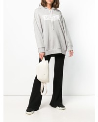 grauer bedruckter Pullover mit einer Kapuze von Stella McCartney