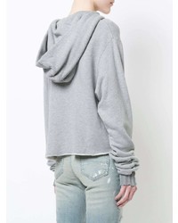 grauer bedruckter Pullover mit einer Kapuze von Amiri