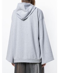 grauer bedruckter Pullover mit einer Kapuze von Atu Body Couture