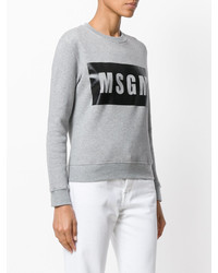 grauer bedruckter Pullover von MSGM