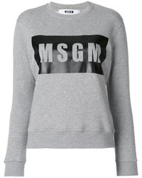 grauer bedruckter Pullover von MSGM