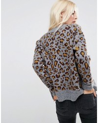 grauer bedruckter Pullover von Asos