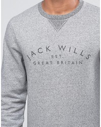 grauer bedruckter Pullover von Jack Wills