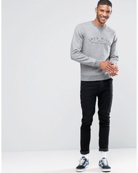 grauer bedruckter Pullover von Jack Wills