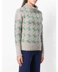 grauer bedruckter Rollkragenpullover von Antonia Zander