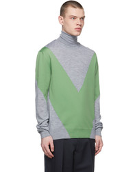 grauer bedruckter Rollkragenpullover von Jil Sander