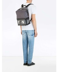 grauer bedruckter Rucksack von Fendi