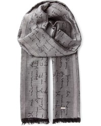 grauer bedruckter Schal von Christian Dior