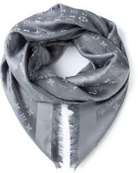 grauer bedruckter Schal von Louis Vuitton
