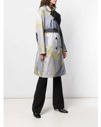 grauer bedruckter Trenchcoat von Versace Collection