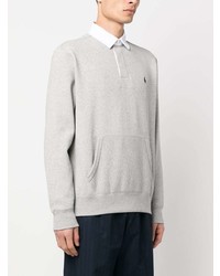 grauer bestickter Polo Pullover von Polo Ralph Lauren