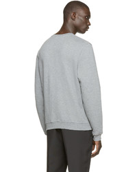 grauer bestickter Pullover mit einem Rundhalsausschnitt von Carven