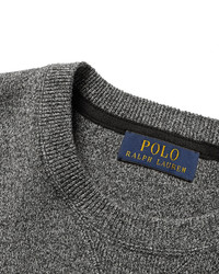 grauer bestickter Pullover mit einem Rundhalsausschnitt von Polo Ralph Lauren