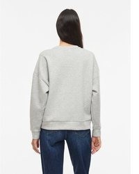 grauer bestickter Pullover mit einem Rundhalsausschnitt von Vila