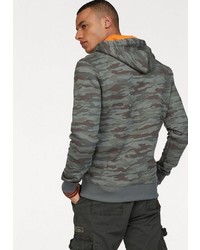 grauer Camouflage Pullover mit einem Kapuze von Alpha Industries