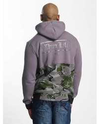 grauer Camouflage Pullover mit einem Kapuze von Thug Life