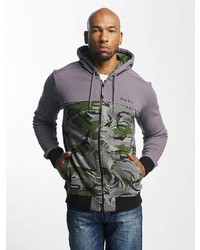 grauer Camouflage Pullover mit einem Kapuze von Thug Life