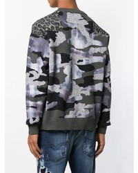 grauer Camouflage Pullover mit einem Rundhalsausschnitt von Diesel