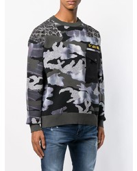 grauer Camouflage Pullover mit einem Rundhalsausschnitt von Diesel