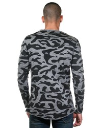 grauer Camouflage Pullover mit einem Rundhalsausschnitt von MADMEXT